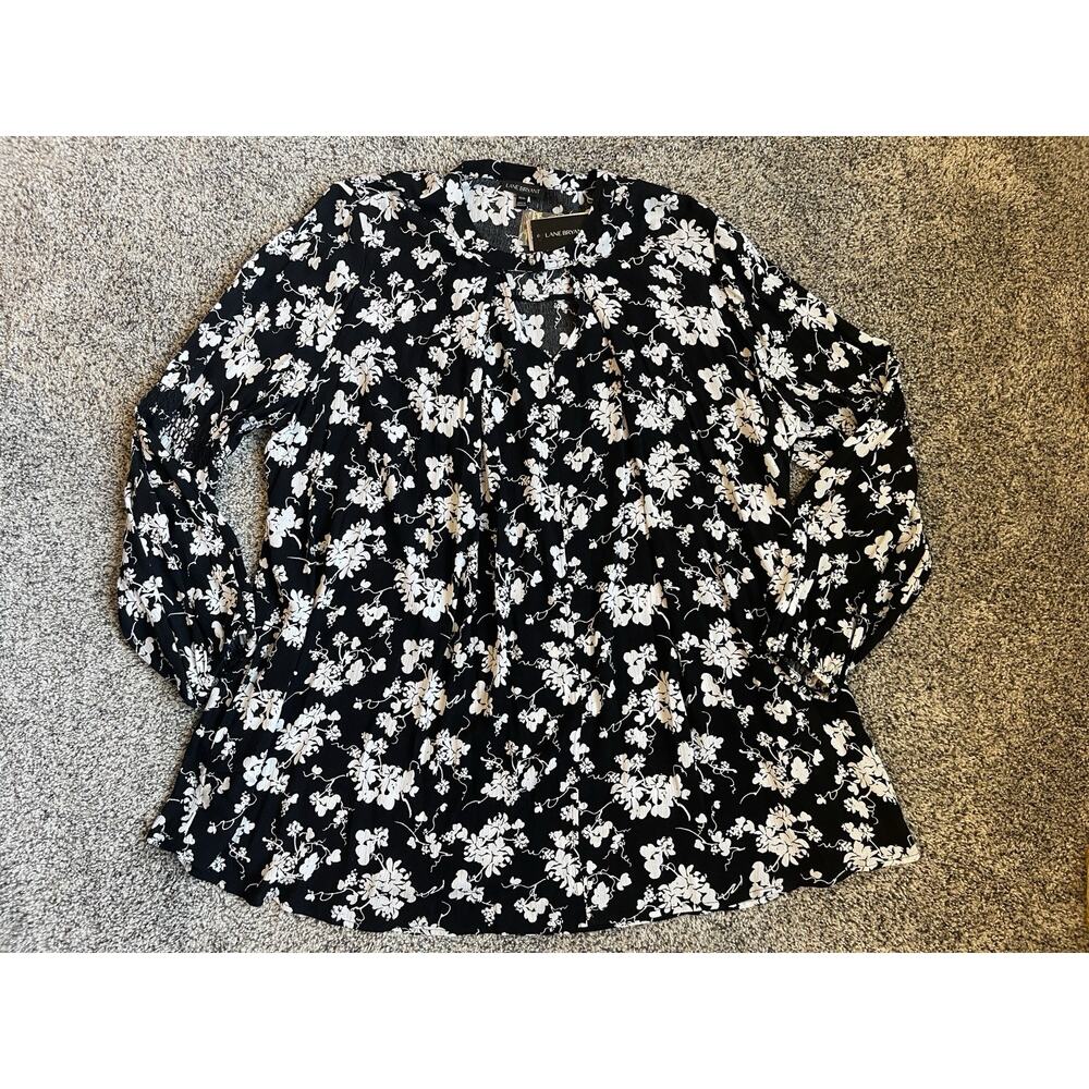 Lane Bryant Oversized Flowy Tunic Blouse sz 14/16 NWT White Black Boho